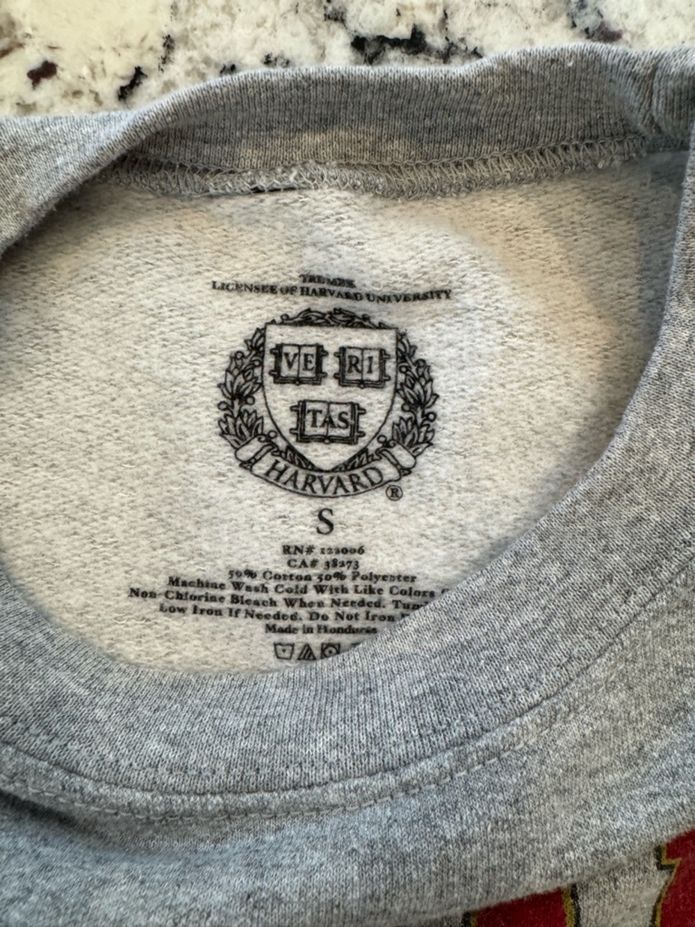 Harvard Cropped Sweatshirt Gray Crewneck Ivy League Graphic Size S - Picture 6 of 9